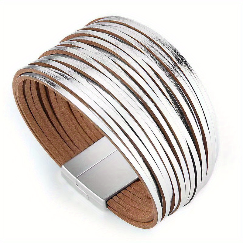 Layer Magnetic Clasp Bracelet - Borders
